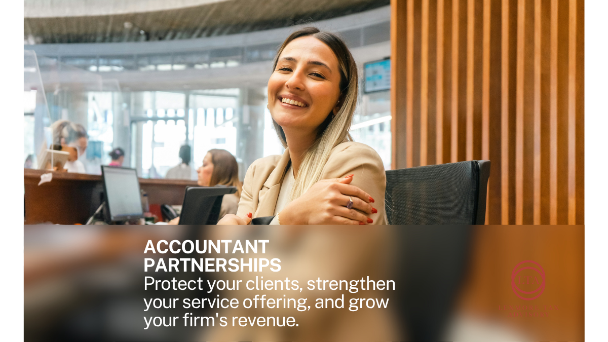 Smiling accountant at a modern office desk — Lexmore partners with accountancy firms to support clients on R&D, Patent Box and Capital Allowances.