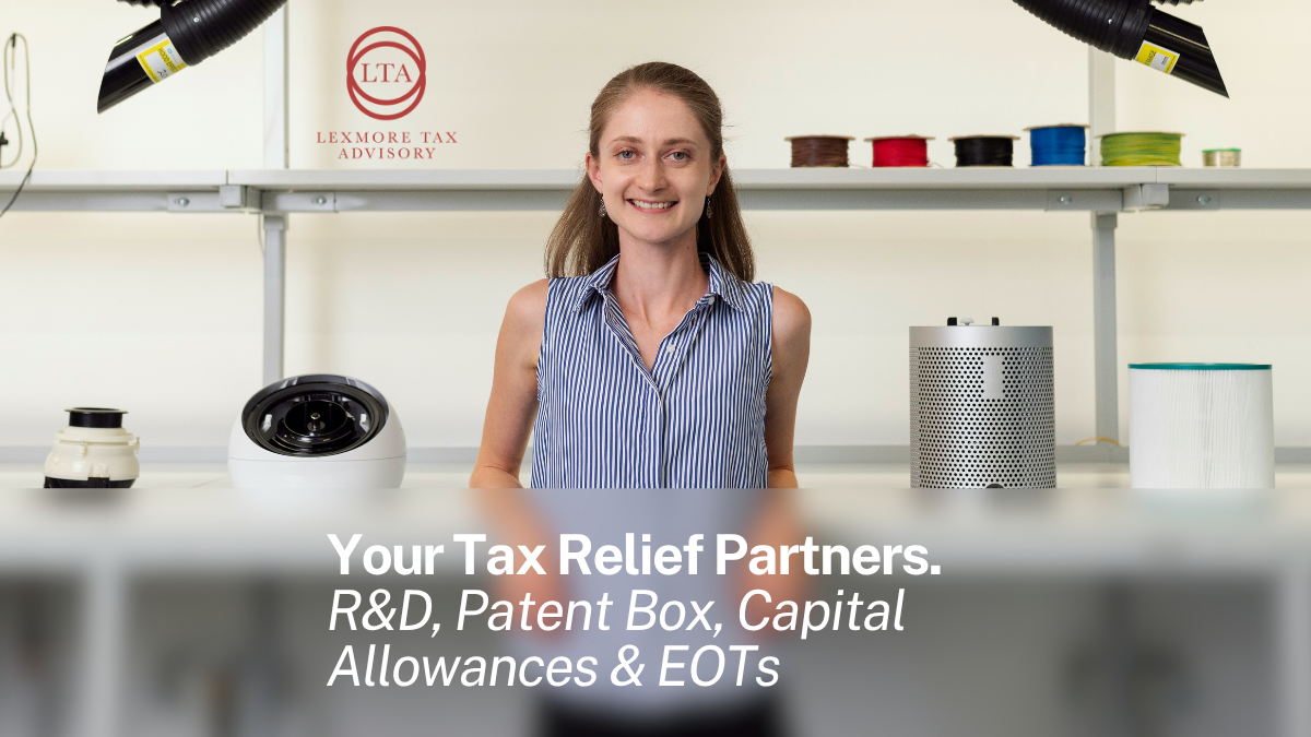 Lexmore Tax Advisory — your tax relief partners for R&D, Patent Box, Capital Allowances and EOTs.